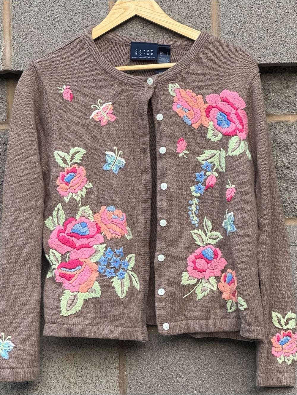 Women’s Vintage Y2K Crazy Horse Floral Fairy Cottagecore Sweater Large